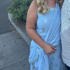 Powder Blue Sharara Set